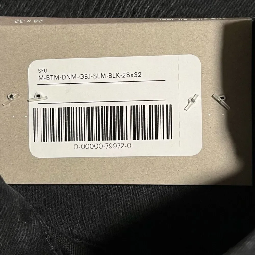 Everlane The Organic Cotton Slim Fit Jean Black Mens Size 28 x 32 NWT